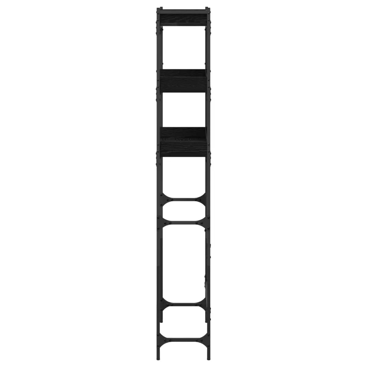 Washing Machine Shelf Unit Engineered Wood Steel 67 x 25 x 163 cm Black
