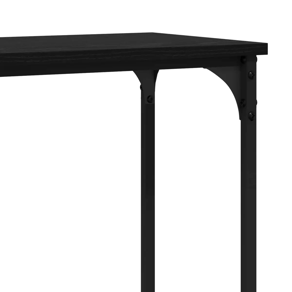 Console Table Black Oak Industrial Steel Frame Engineered Wood Hallway Entry
