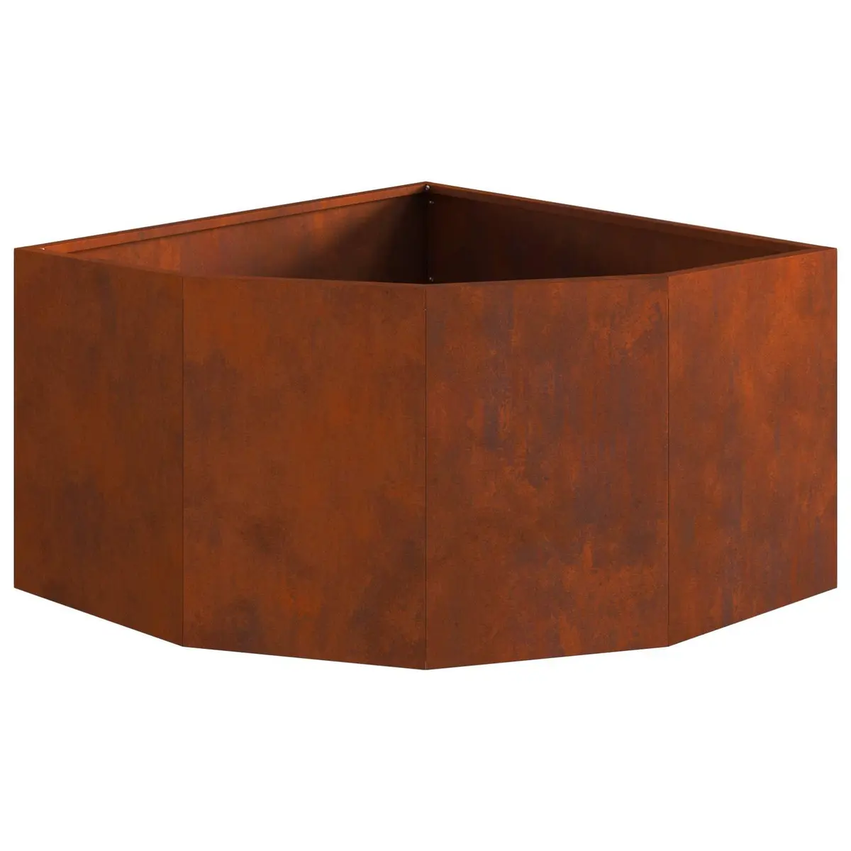Corner Garden Planter Steel 60x60x35cm Brown