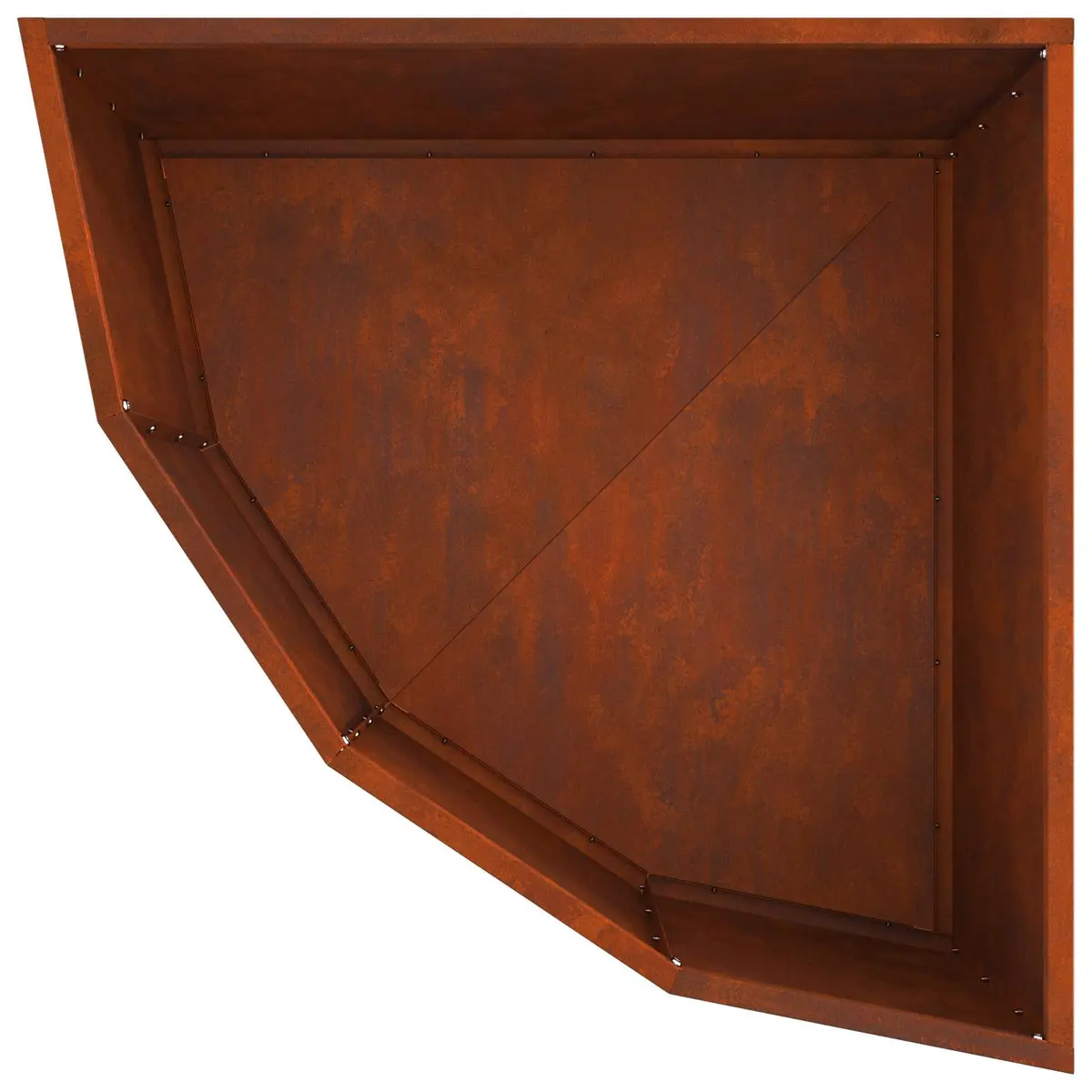 Corner Garden Planter Steel 60x60x35cm Brown