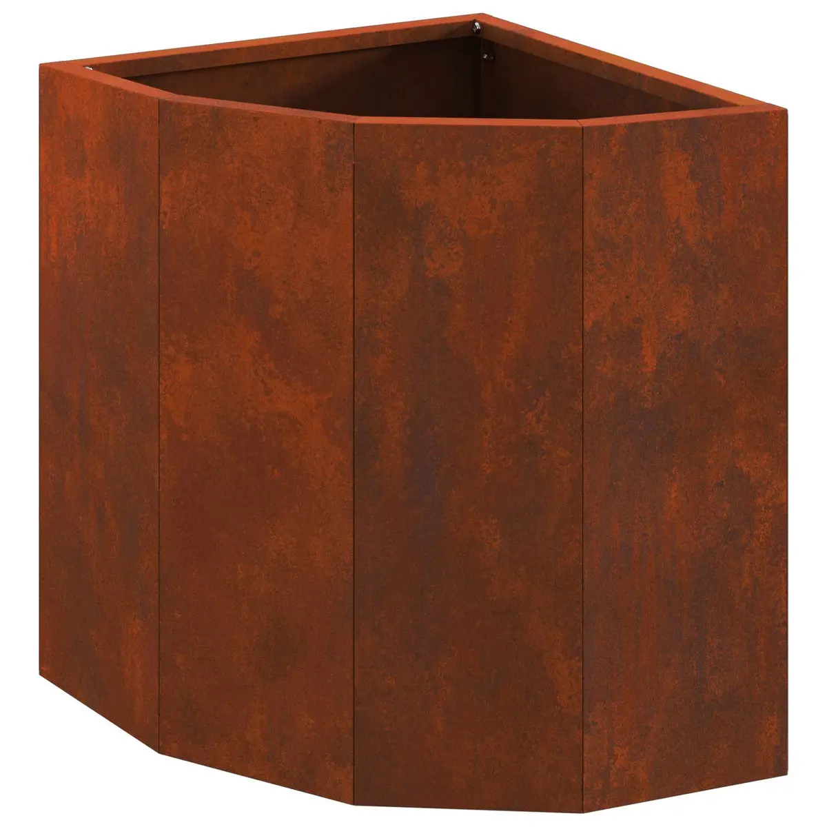 Corner Garden Planter Modern Design Outdoor Patio Space Saving Weathering Steel