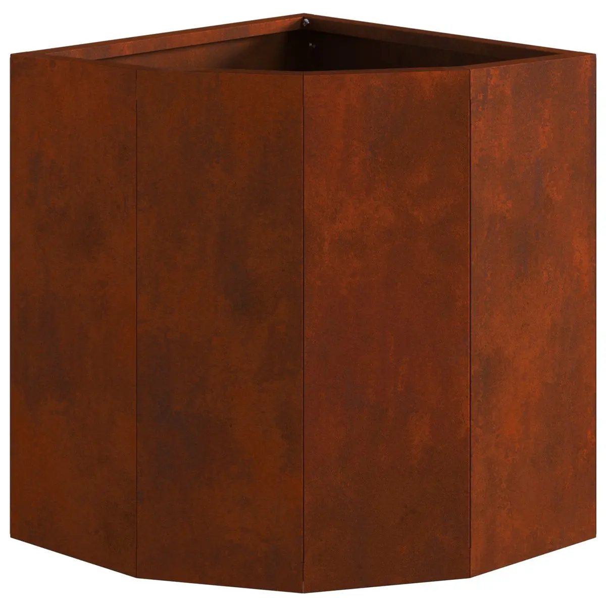 Corner Garden Planter Modern Design Outdoor Patio Space Saving Weathering Steel