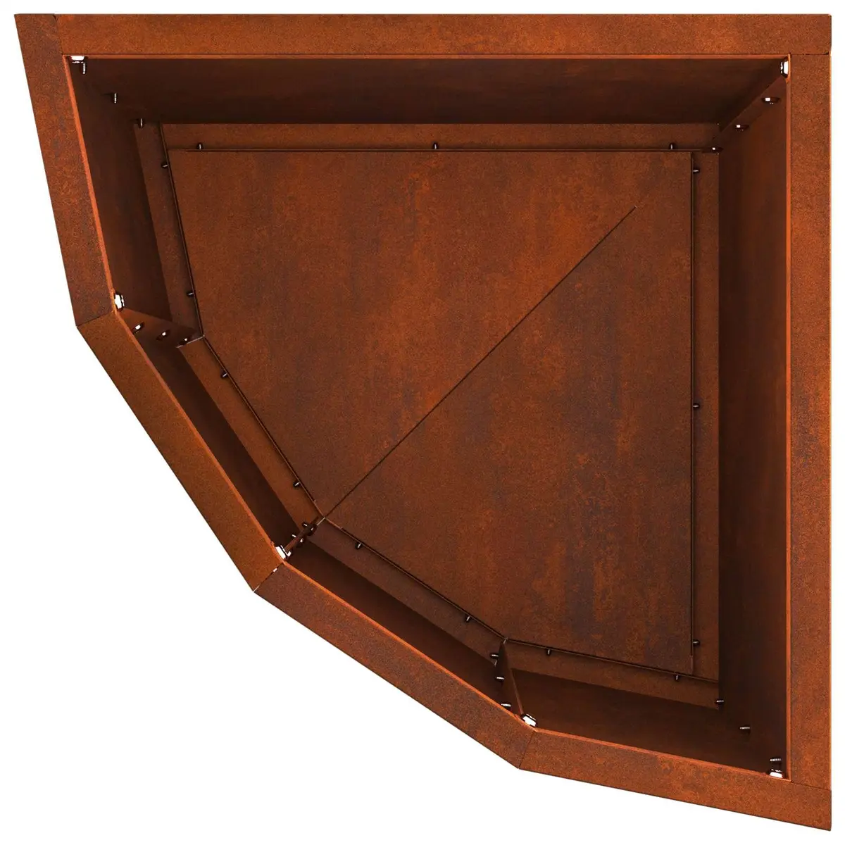 Corner Garden Planter Modern Design Outdoor Patio Space Saving Weathering Steel