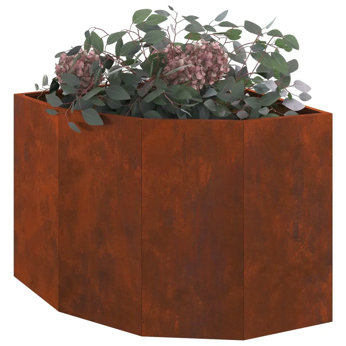 Corner Garden Planter 60x60x50cm Steel Outdoor Patio Terrace Plant Pot