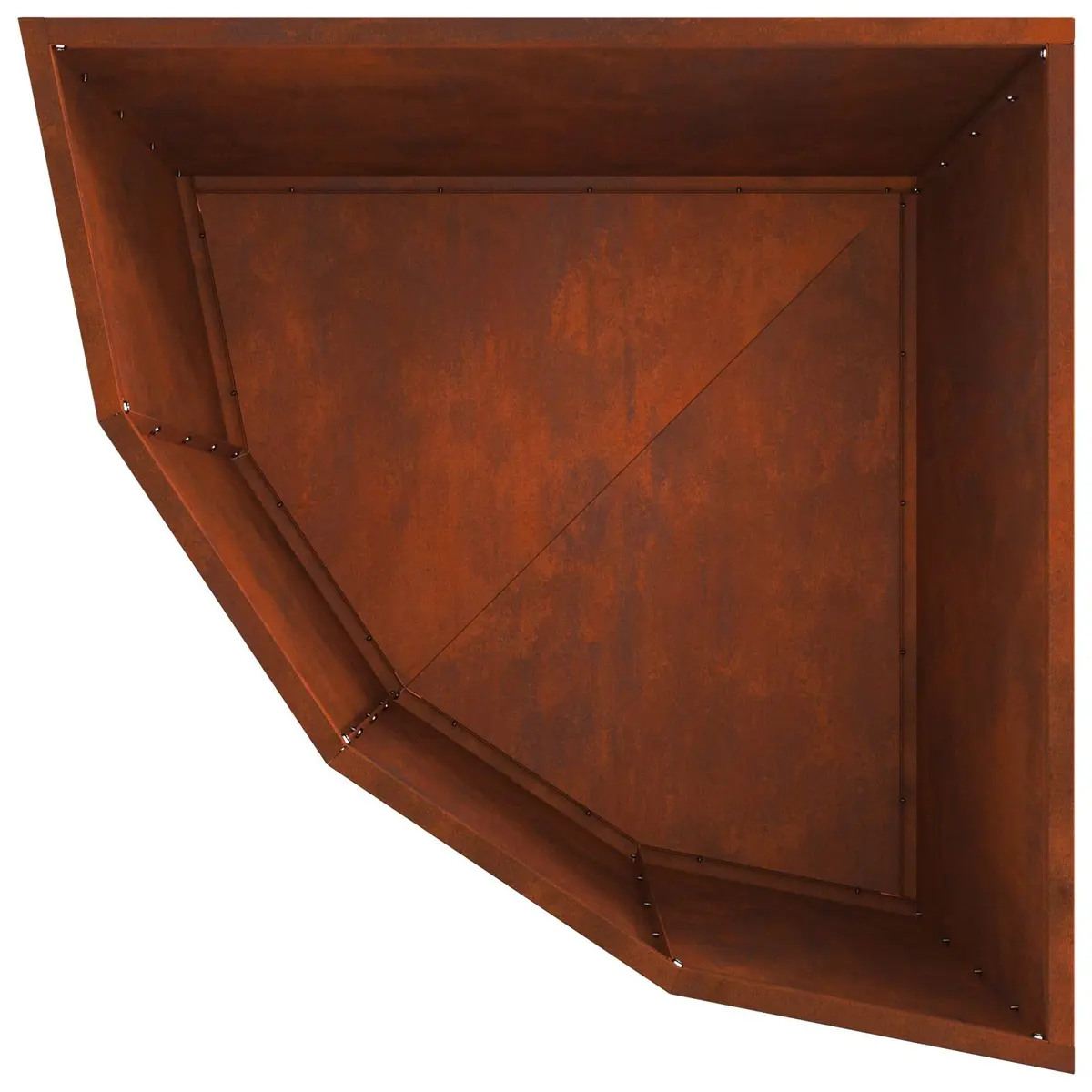 Corner Garden Planter 60x60x50cm Steel Outdoor Patio Terrace Plant Pot