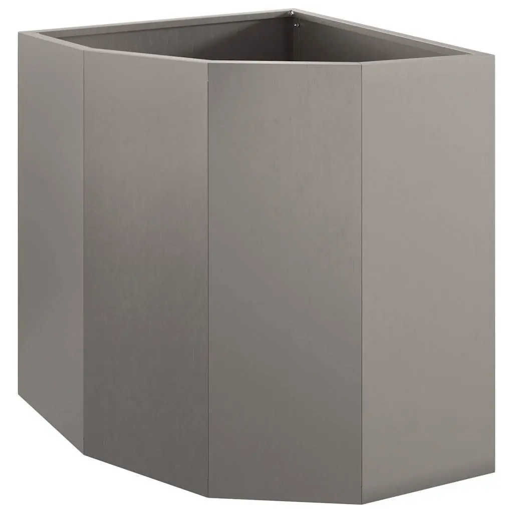 Corner Garden Planter Steel 45x45x50cm Brown Outdoor Patio Pots
