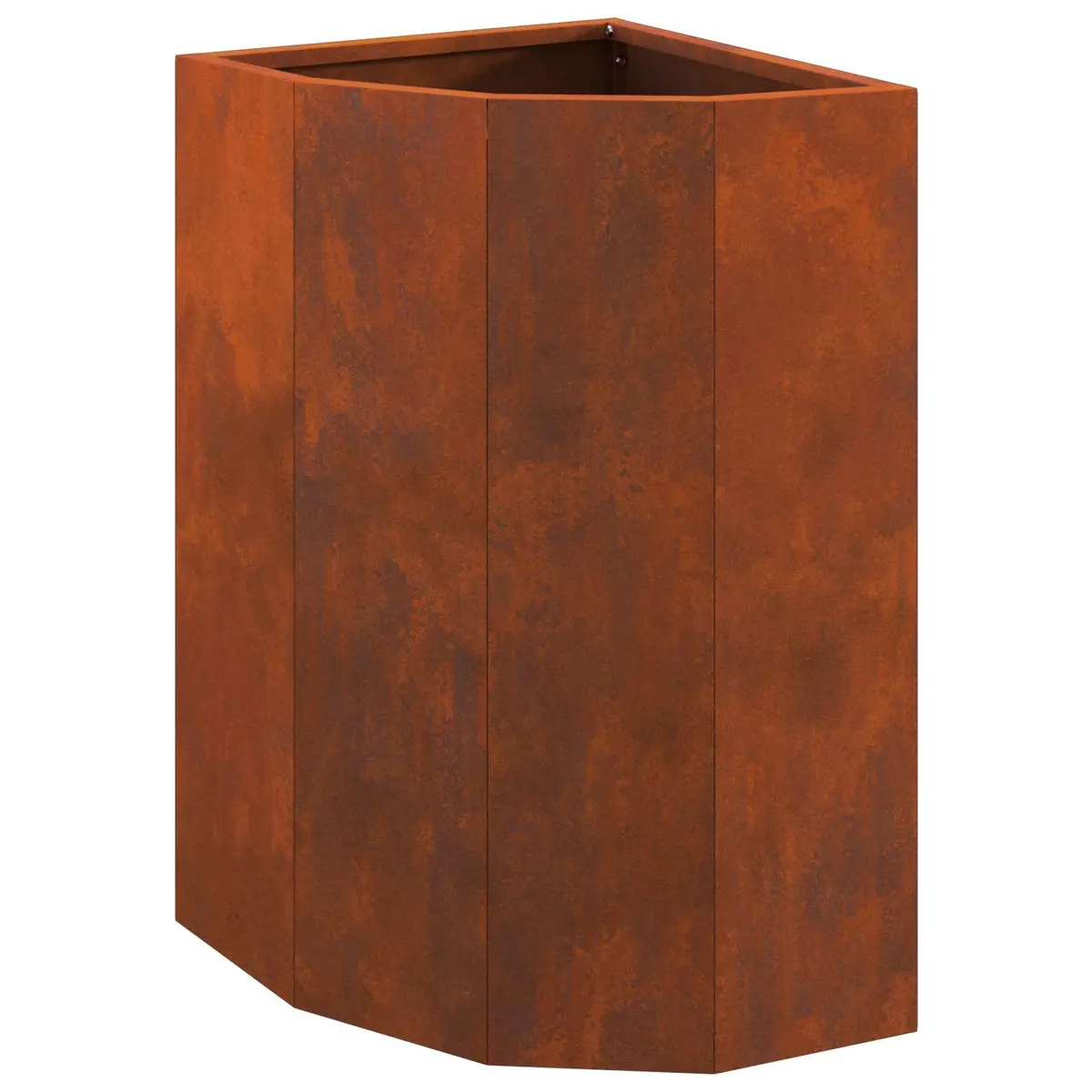 Corner Planter Steel 30x30x50cm Brown Outdoor Weathering Raised Planter