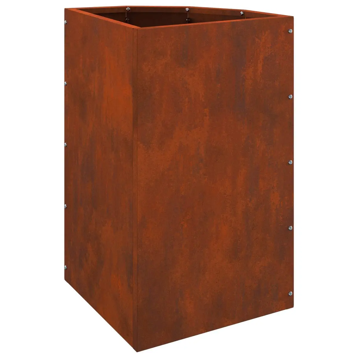 Corner Planter Steel 30x30x50cm Brown Outdoor Weathering Raised Planter