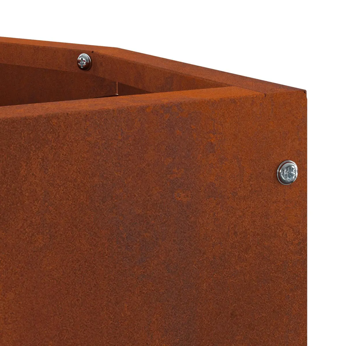 Corner Planter Steel 30x30x50cm Brown Outdoor Weathering Raised Planter