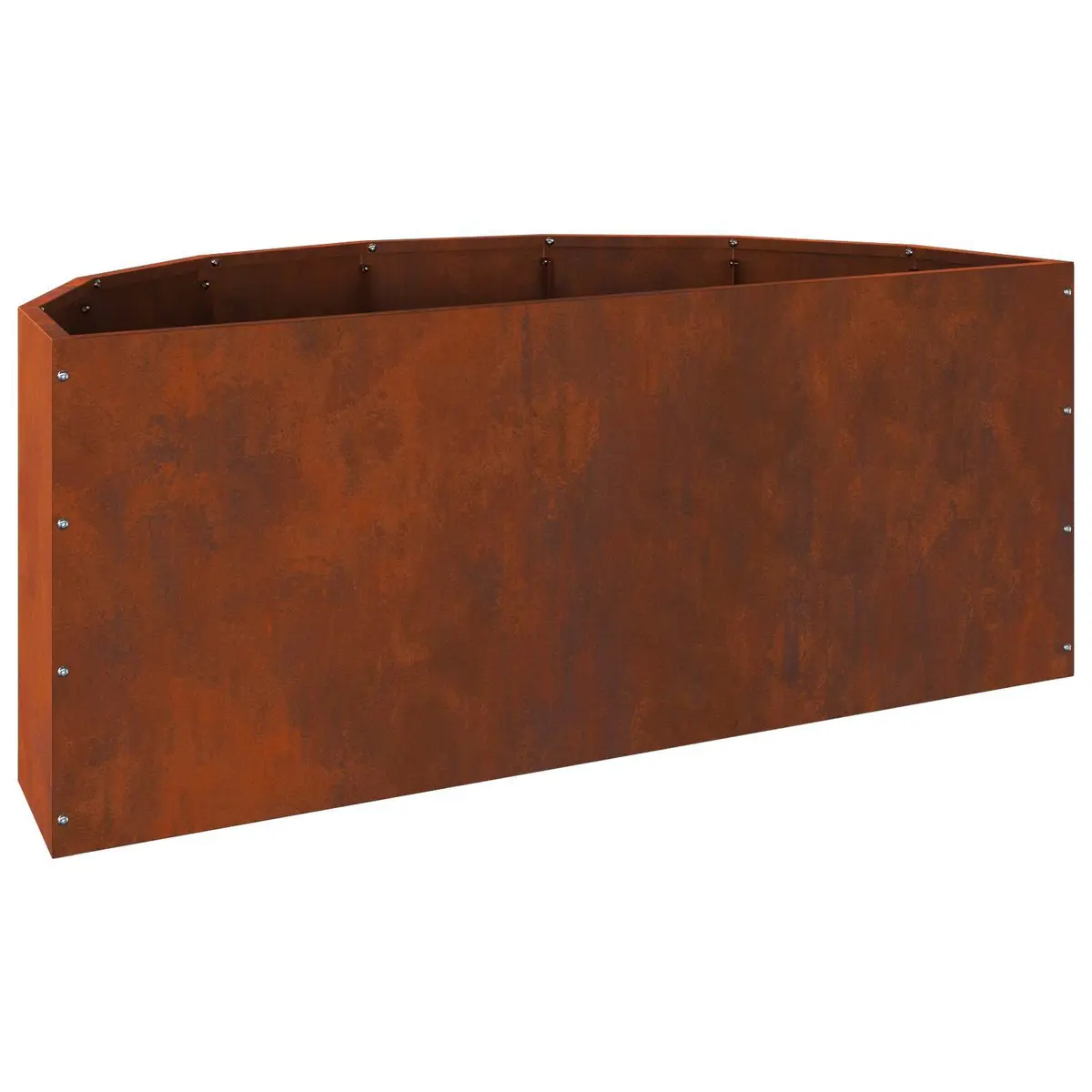 Half Round Garden Planter Outdoor Steel 90x45x35cm Weathering Design Terrace