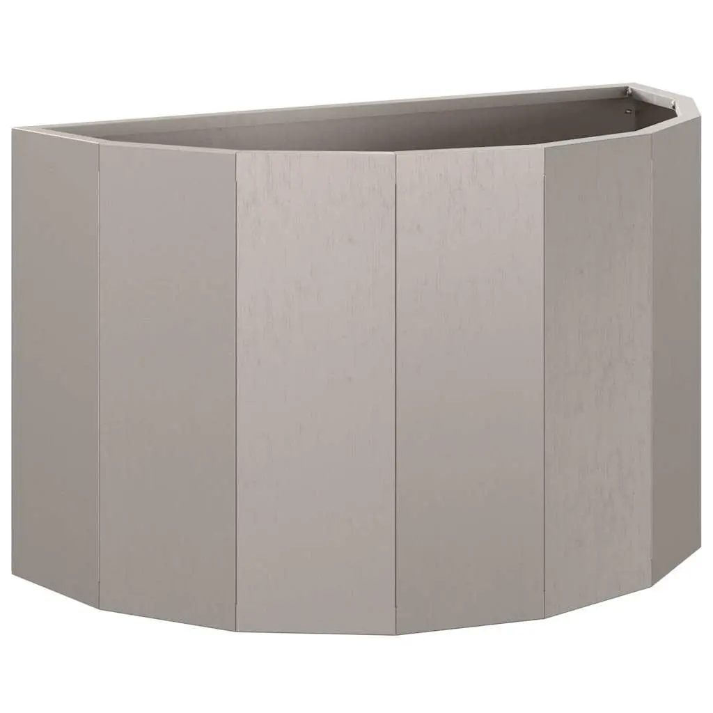 Half Round Garden Planter Weathering Steel 60x30x35cm Brown