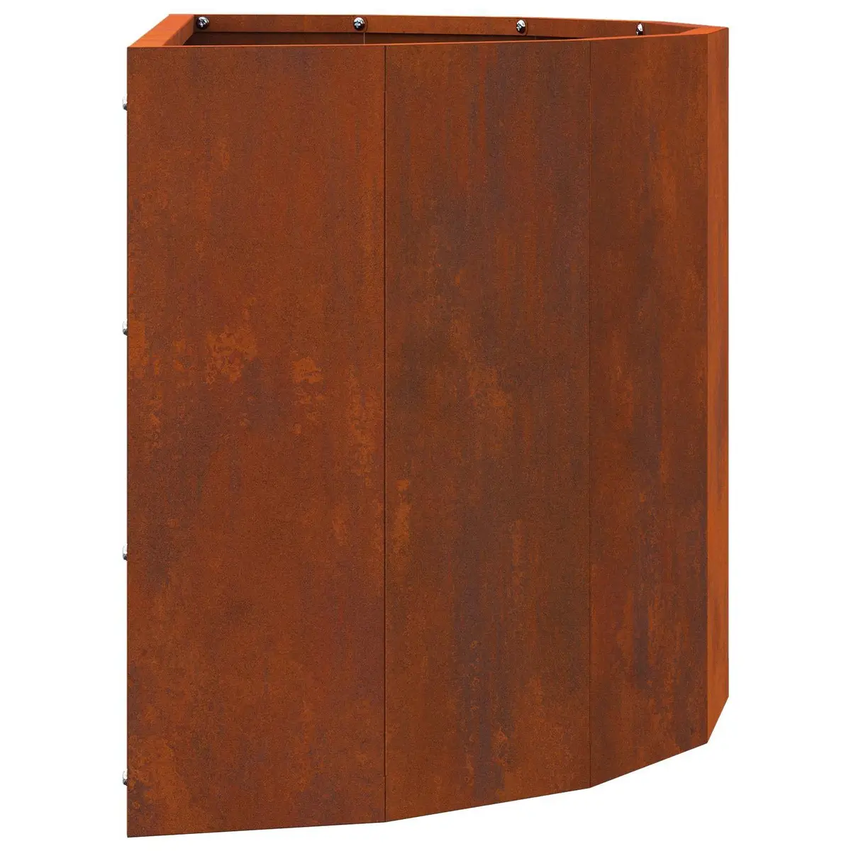 Half Round Garden Planter Weathering Steel 60x30x35cm Brown