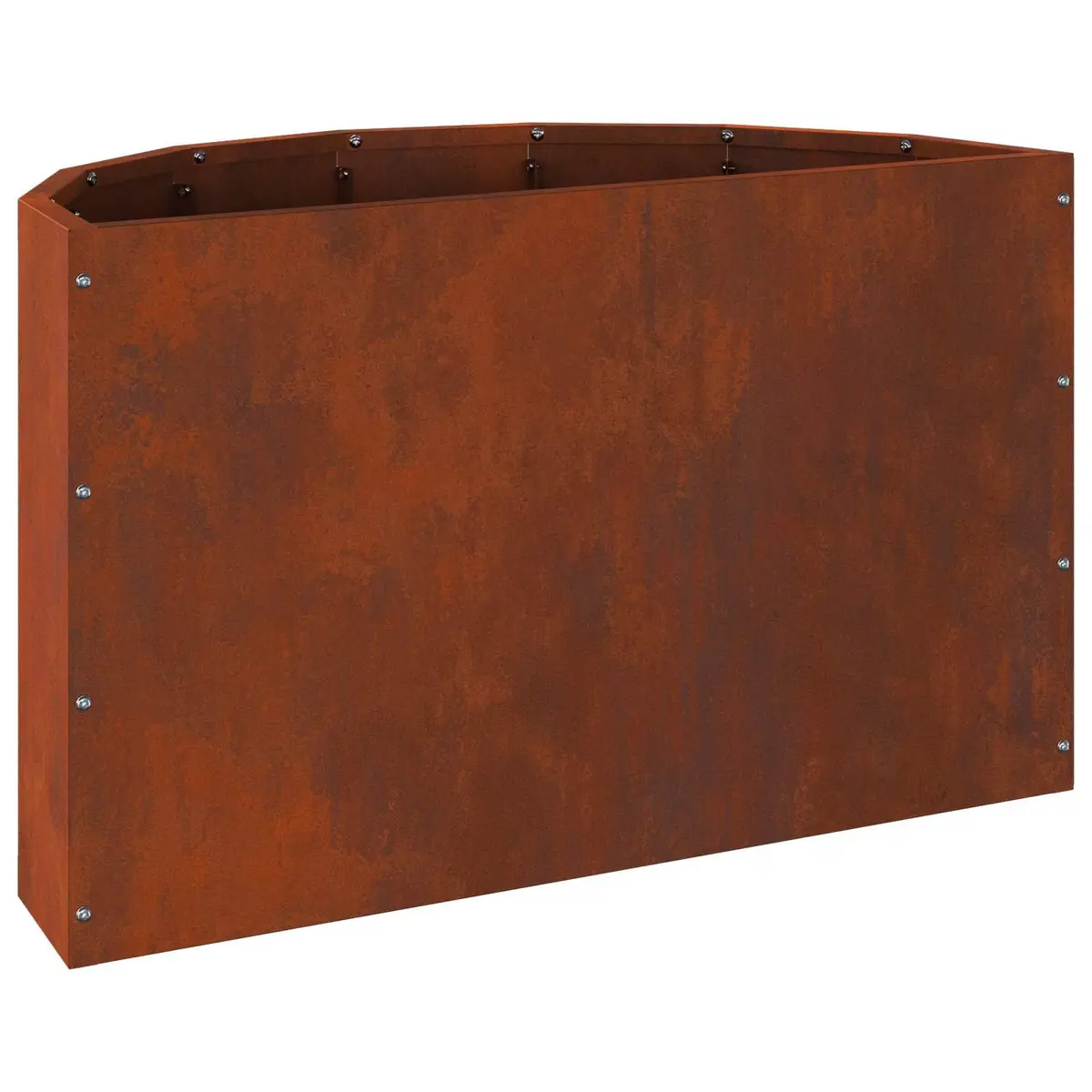 Half Round Garden Planter Weathering Steel 60x30x35cm Brown