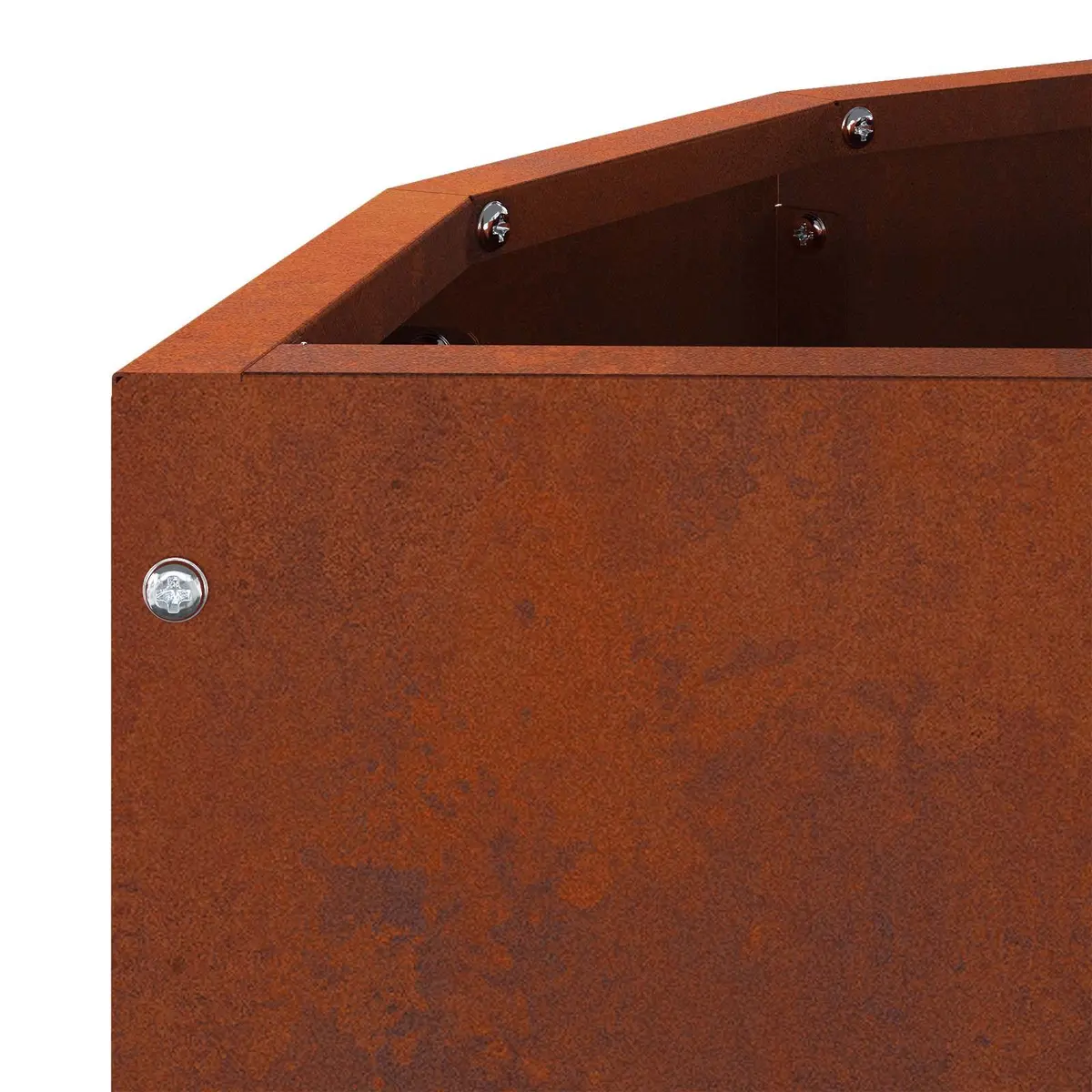 Half Round Garden Planter Weathering Steel 60x30x35cm Brown