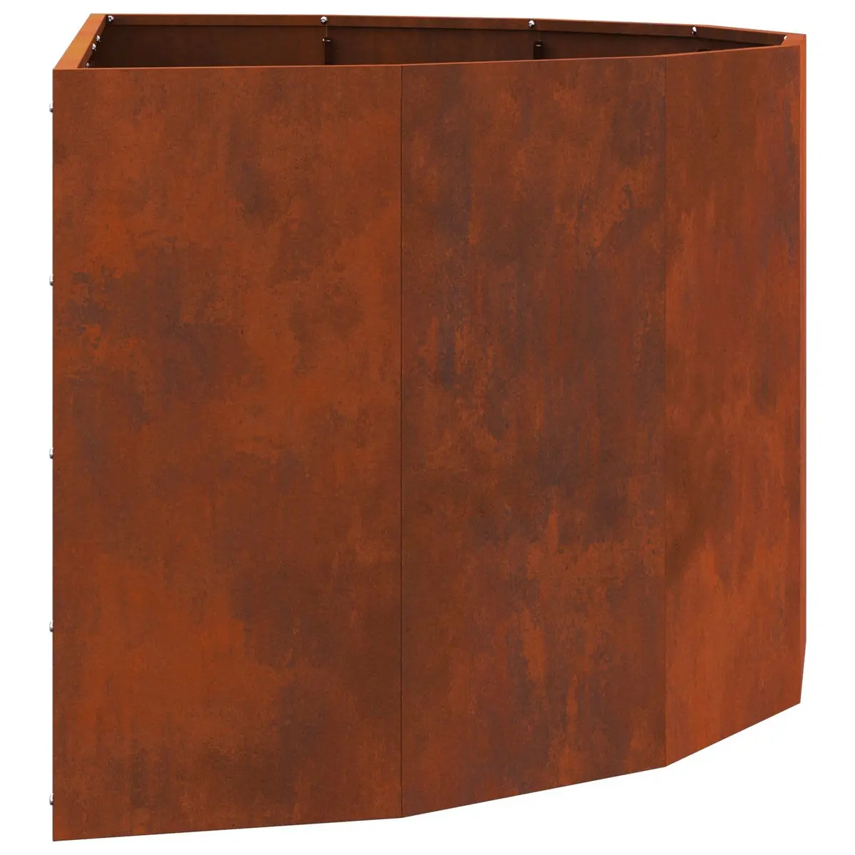 Half Round Garden Planter Steel 120x60x50cm Brown Outdoor