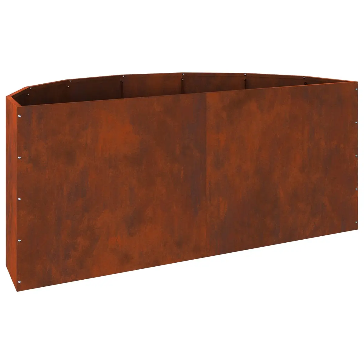Half Round Garden Planter Steel 120x60x50cm Brown Outdoor