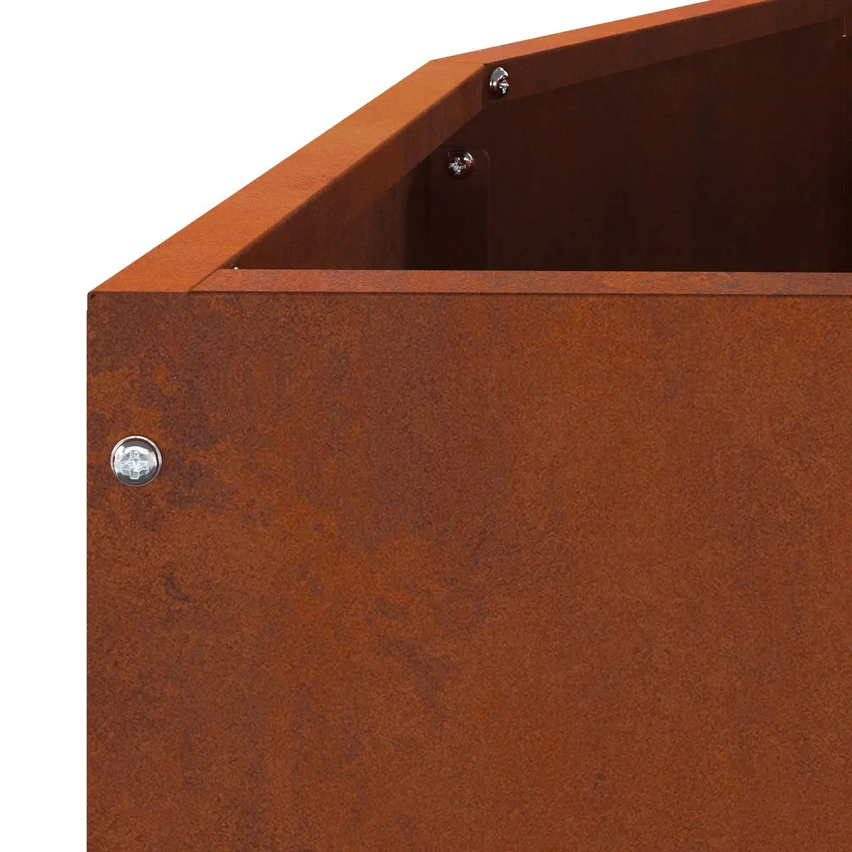 Half Round Garden Planter Steel 120x60x50cm Brown Outdoor