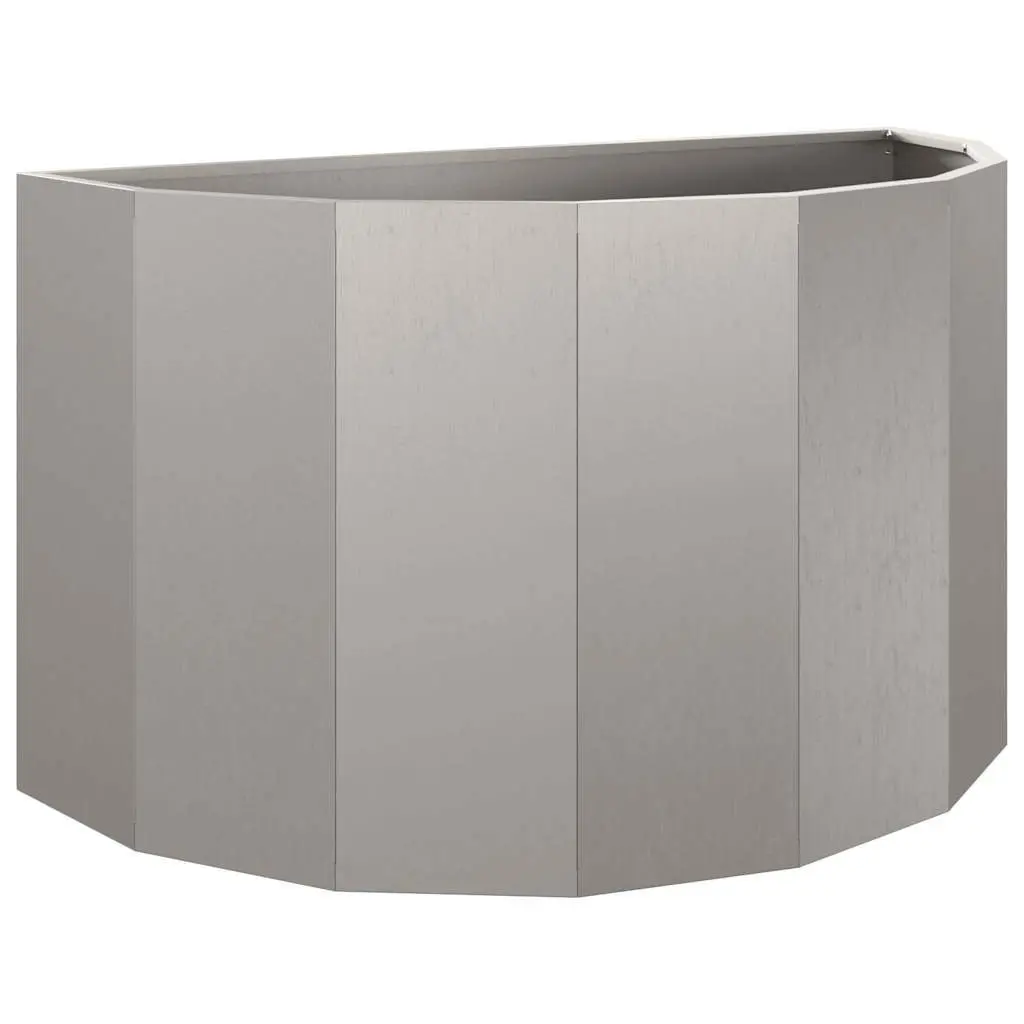 Half Round Garden Planter Weathering Steel 90x45x50cm Brown