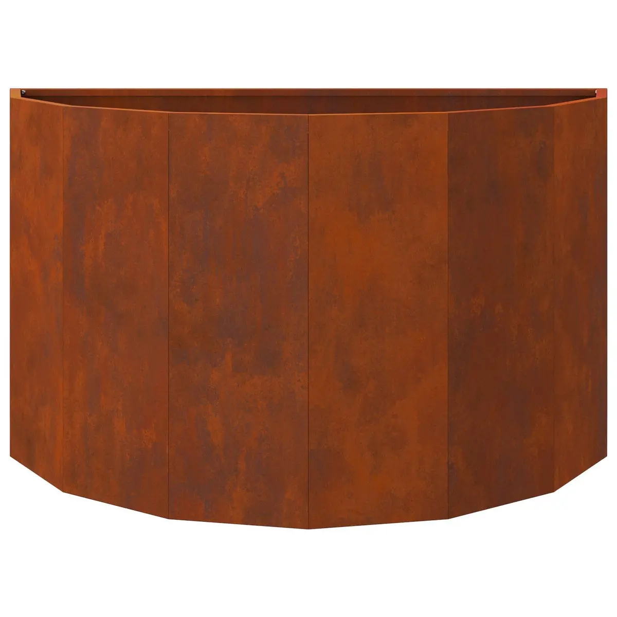 Half Round Garden Planter Weathering Steel 90x45x50cm Brown