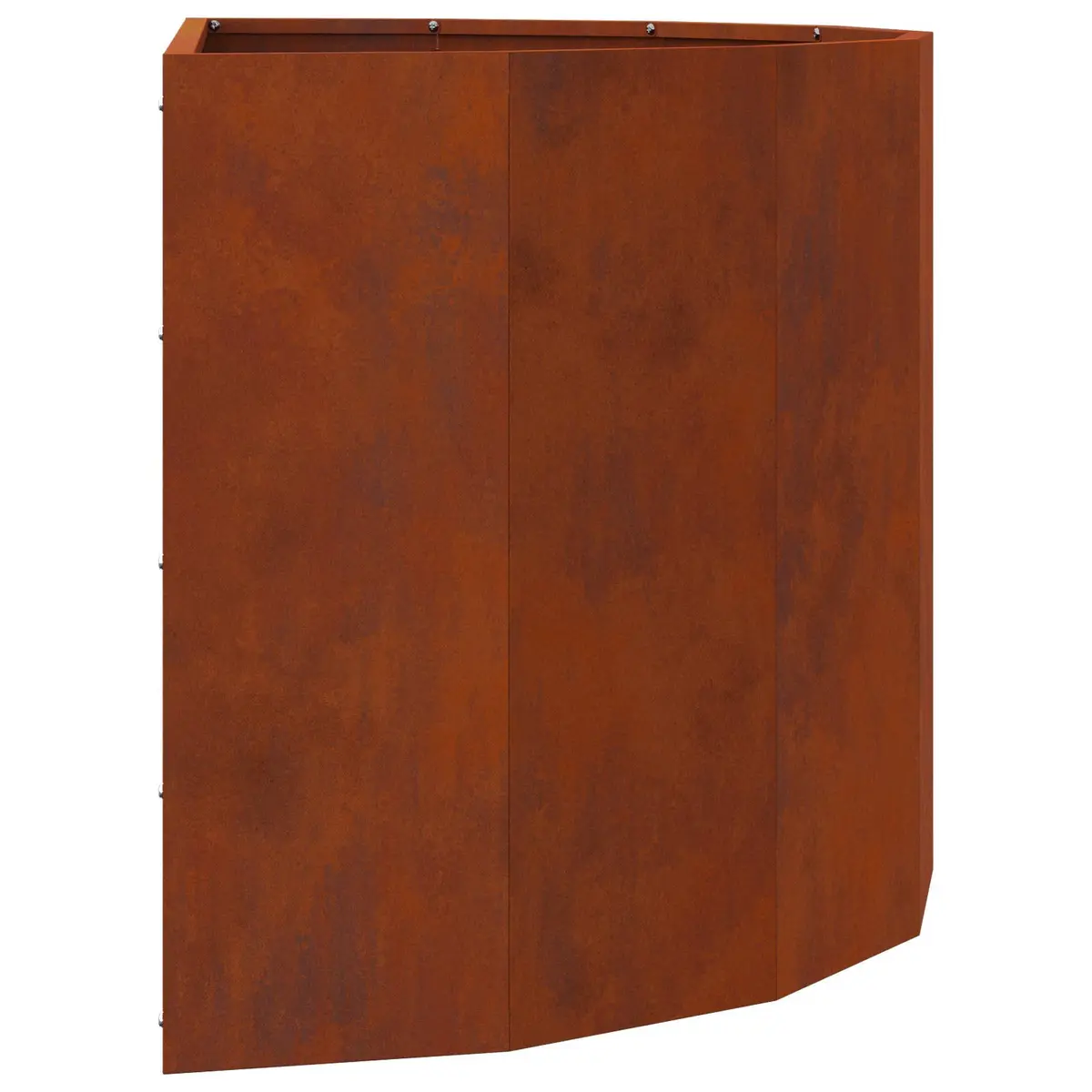 Half Round Garden Planter Weathering Steel 90x45x50cm Brown