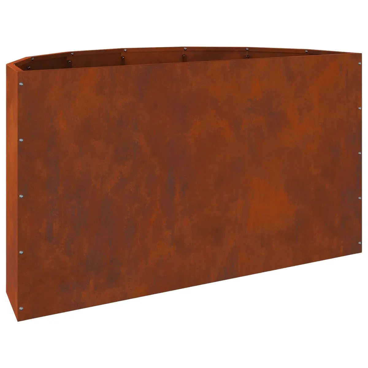 Half Round Garden Planter Weathering Steel 90x45x50cm Brown