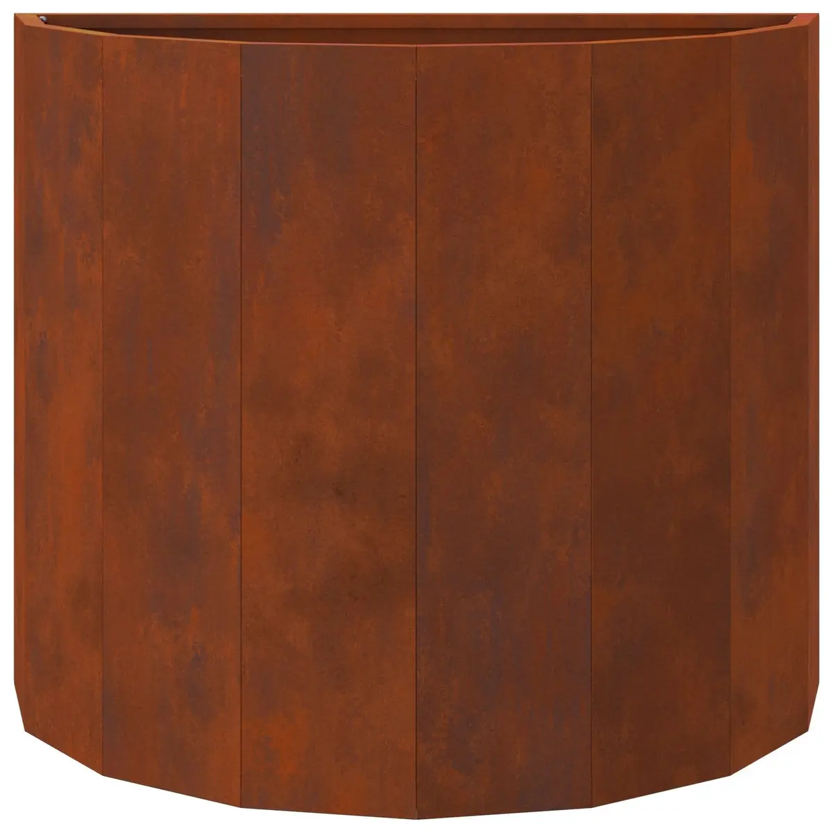 Half Round Garden Planter Weathering Steel 60x30x50cm Brown