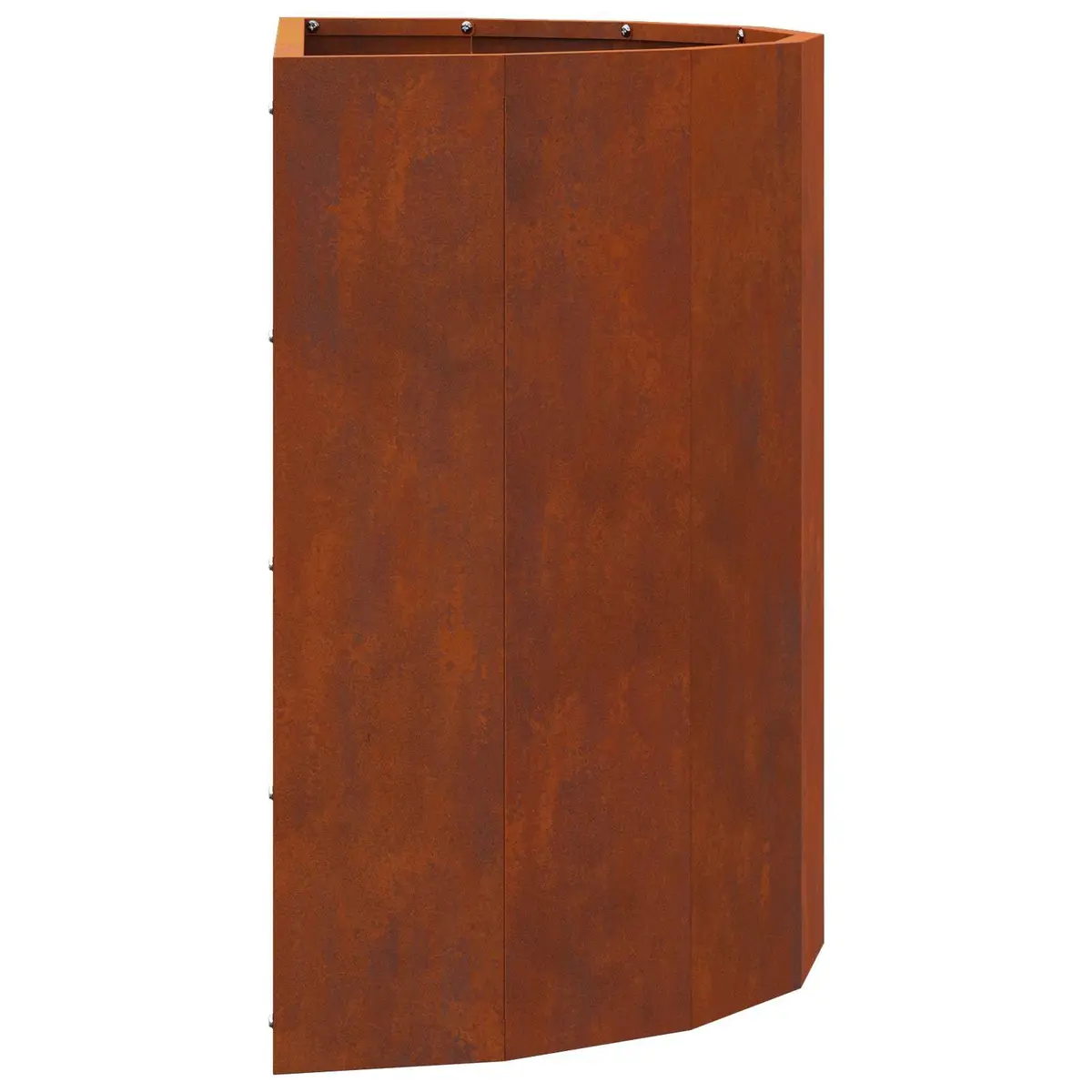 Half Round Garden Planter Weathering Steel 60x30x50cm Brown