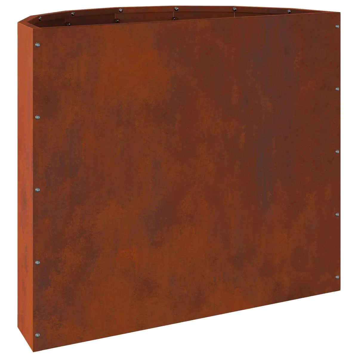 Half Round Garden Planter Weathering Steel 60x30x50cm Brown