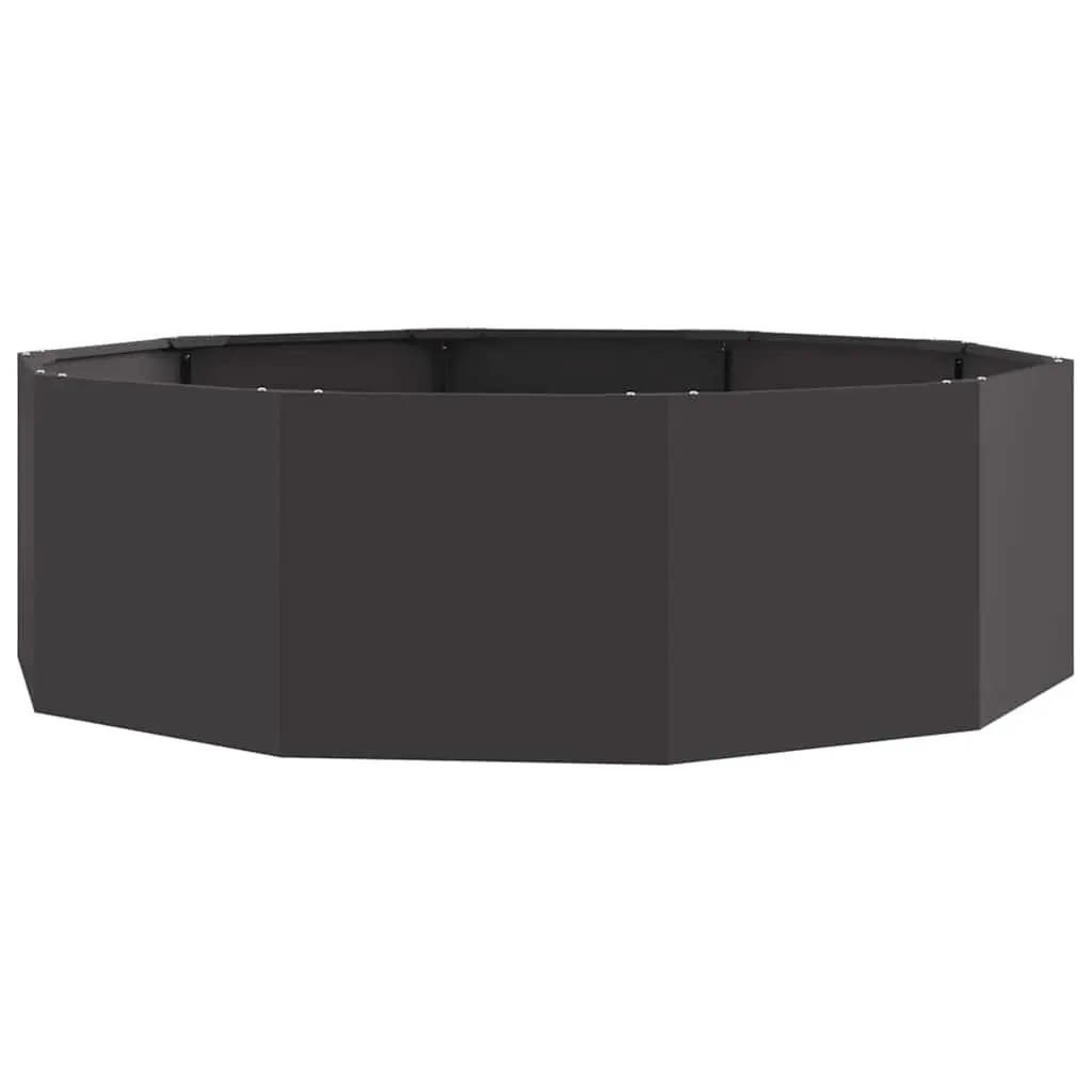 Round Steel Garden Planter Large Black 120x120x35cm