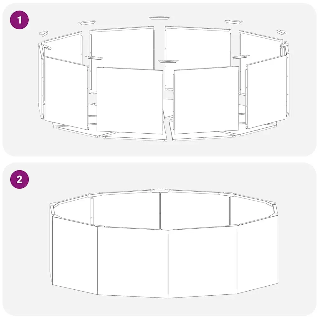 Round Steel Garden Planter Large Black 120x120x35cm