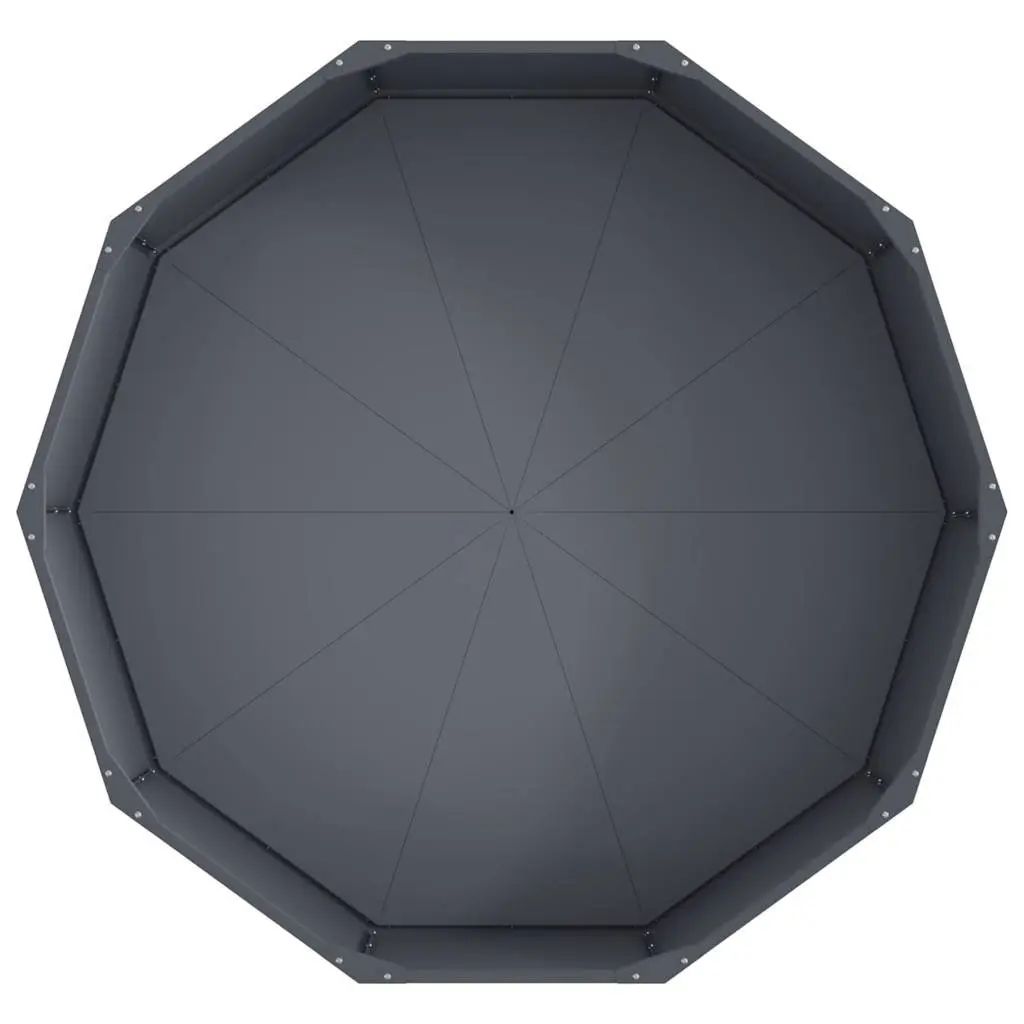 Steel Round Planter Anthracite 120x120x35cm Outdoor Garden Pot