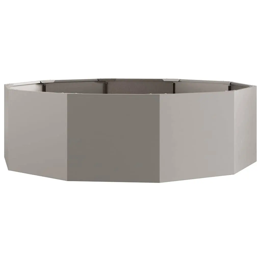 Round Steel Planter Outdoor 120cm x 120cm x 35cm Brown Garden Decor