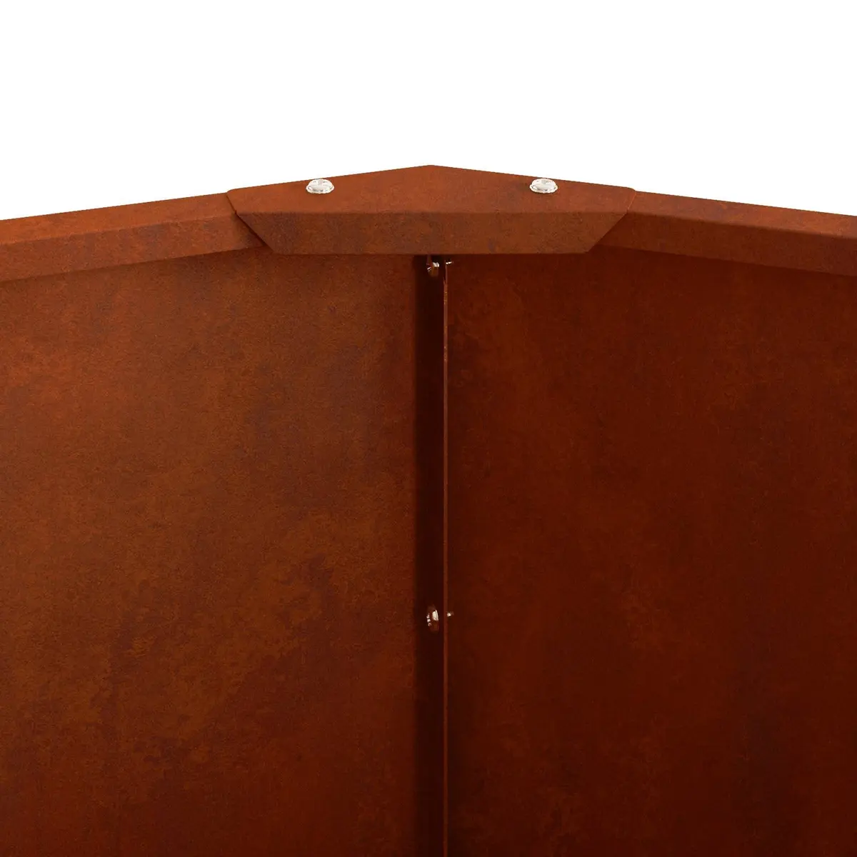 Round Steel Planter Outdoor 120cm x 120cm x 35cm Brown Garden Decor