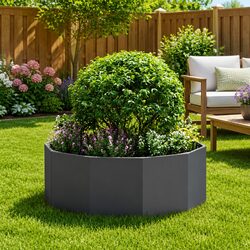 Practical Round Steel Planter for Gardens and Patios