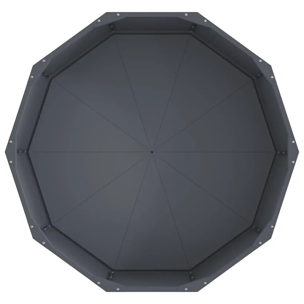 Round Planter Steel Anthracite 90x90x35cm Outdoor Container for Garden Patio or Balcony
