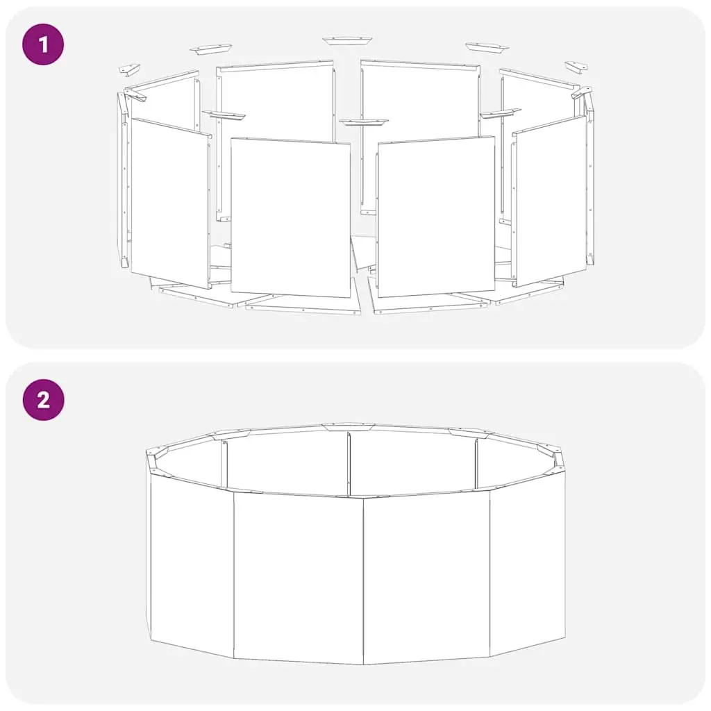 Round Planter Steel Anthracite 90x90x35cm Outdoor Container for Garden Patio or Balcony