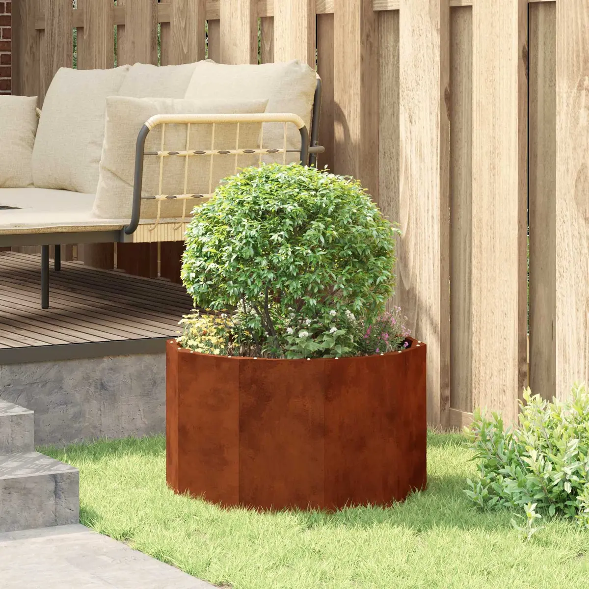 Round Planter for Gardens and Patios 60x60x35cm