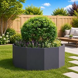 Practical Round Steel Planter for Gardens and Patios