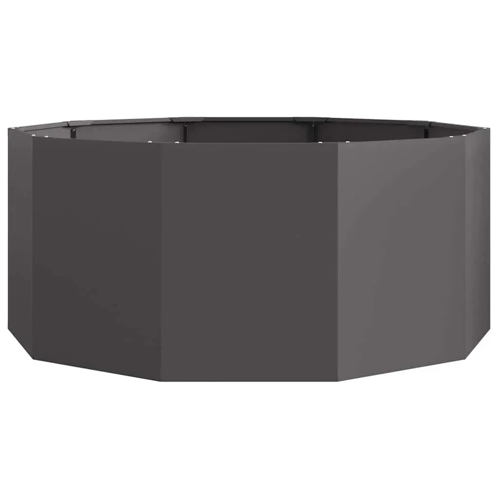 Steel Round Planter Black 120cm Outdoor Garden 50cm Raised Bed