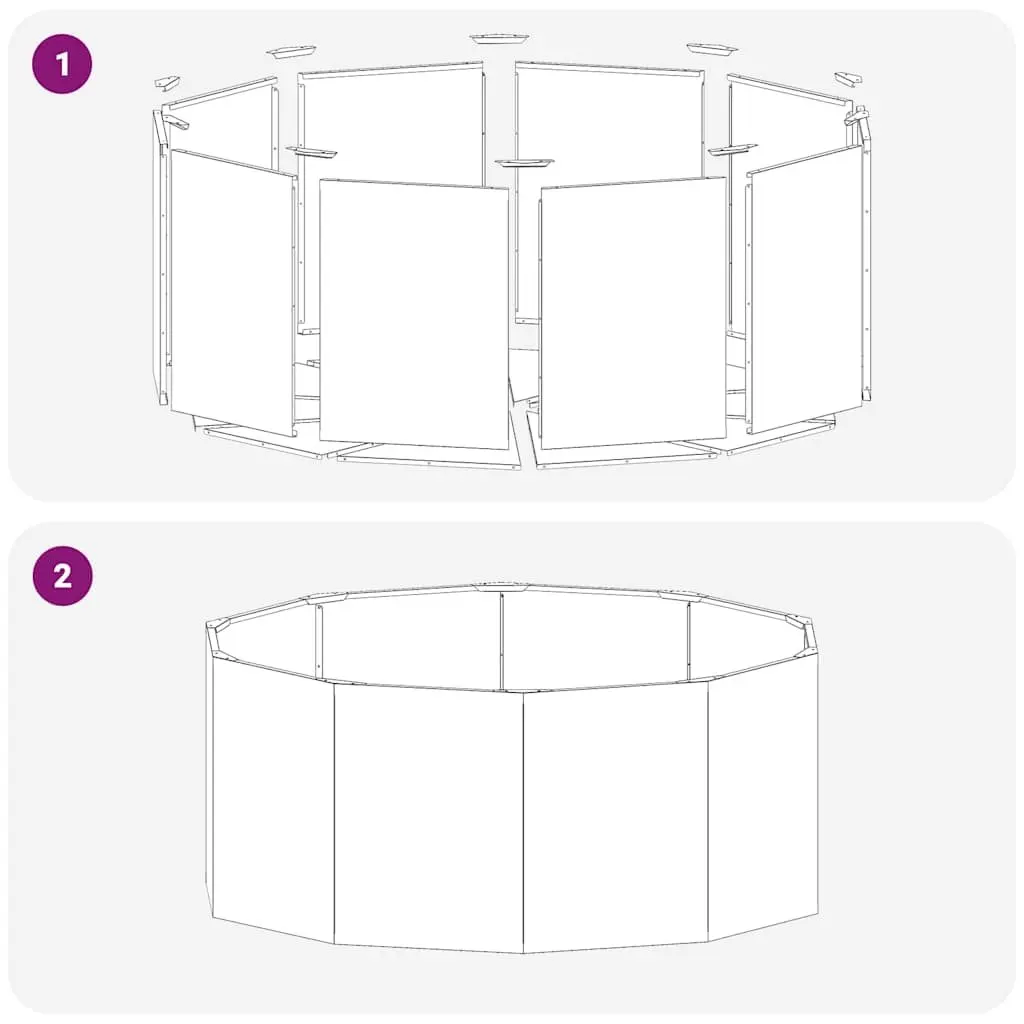 Steel Round Planter Black 120cm Outdoor Garden 50cm Raised Bed