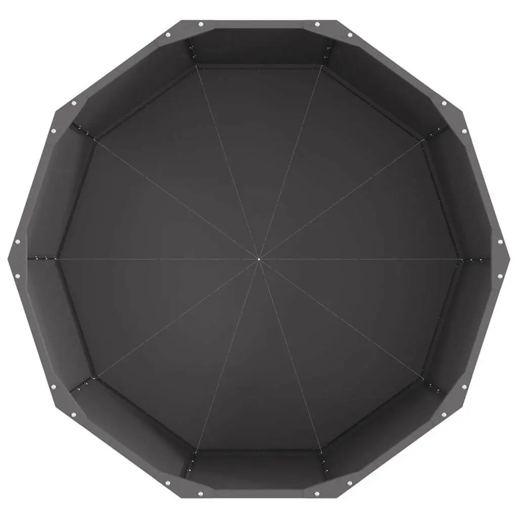 Round Steel Garden Planter 90x90x50cm Black Outdoor Patio Pot Container