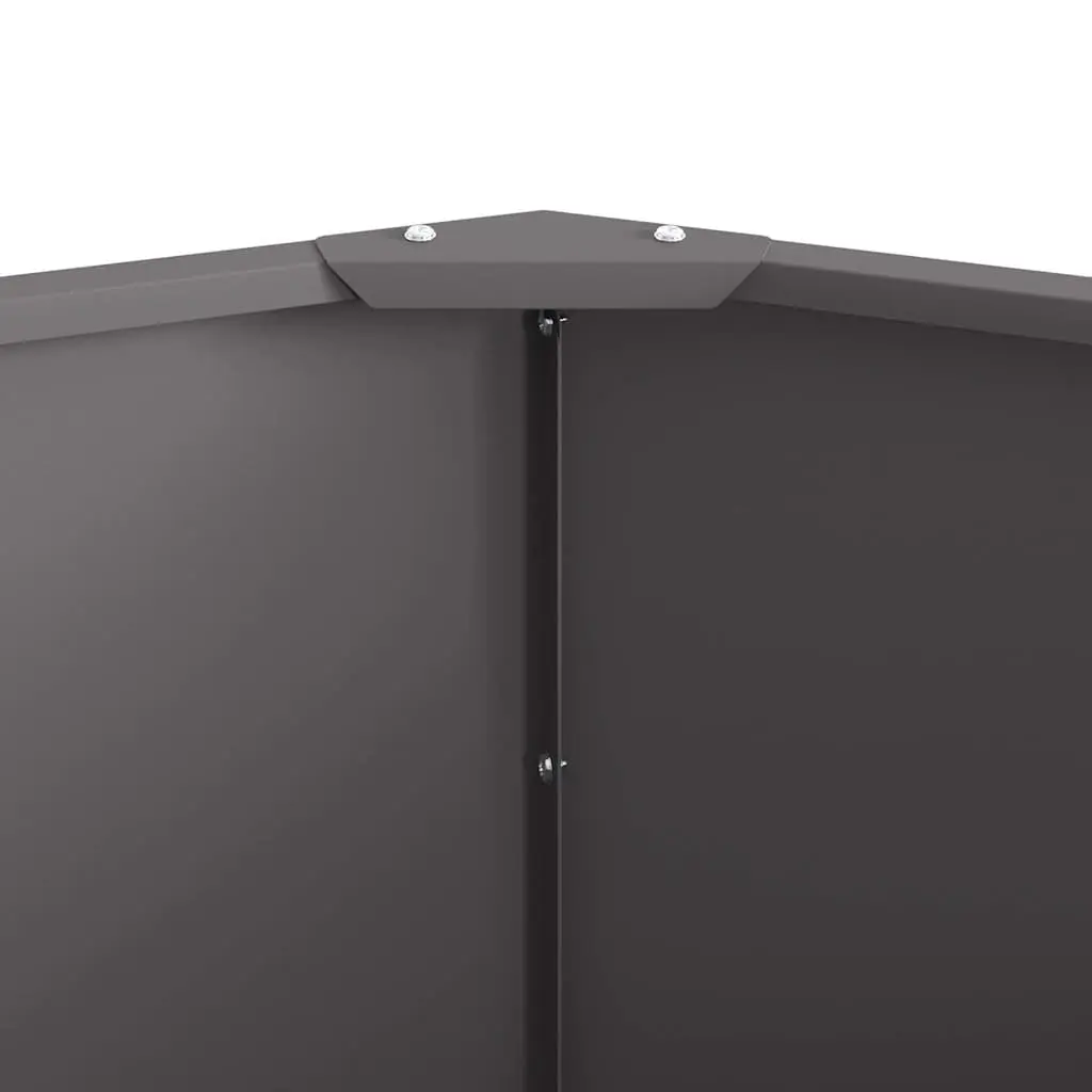 Round Steel Garden Planter 90x90x50cm Black Outdoor Patio Pot Container
