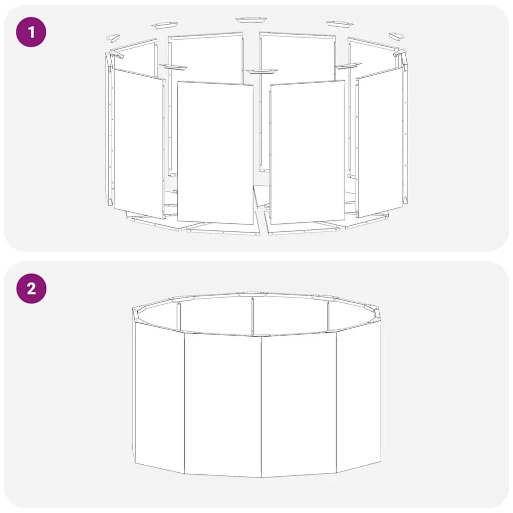 Round Steel Garden Planter 90x90x50cm Black Outdoor Patio Pot Container