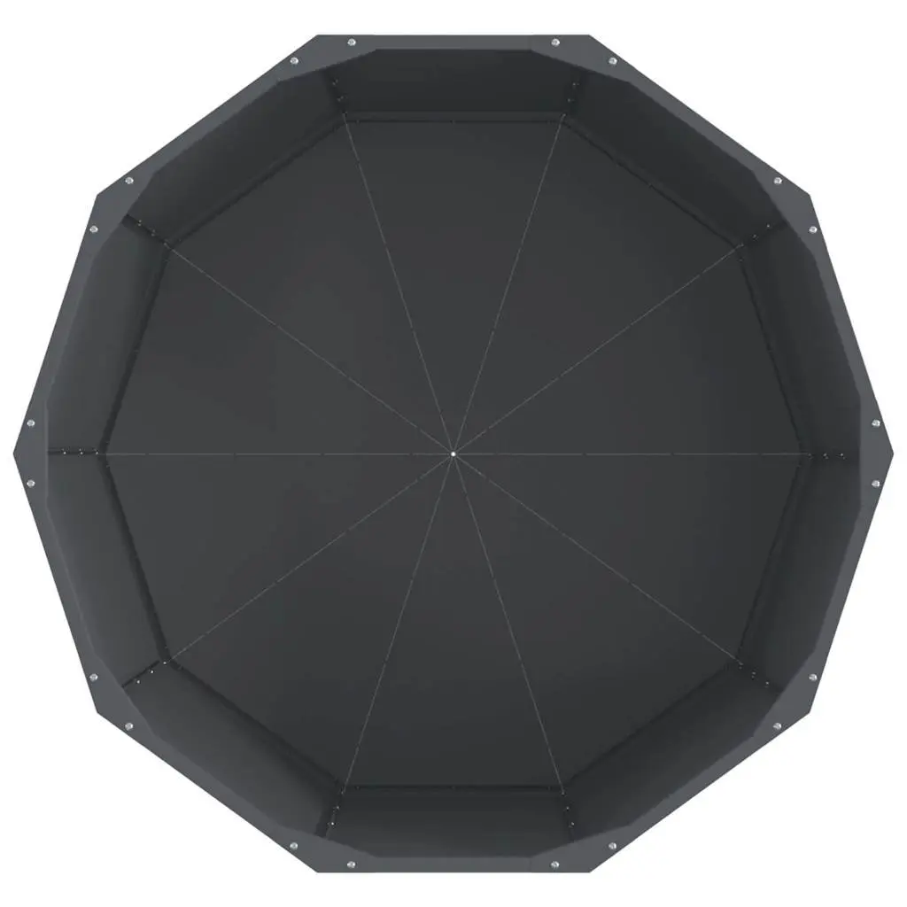 Round Steel Garden Planter Anthracite 90x90x50cm Outdoor Patio Pot Container