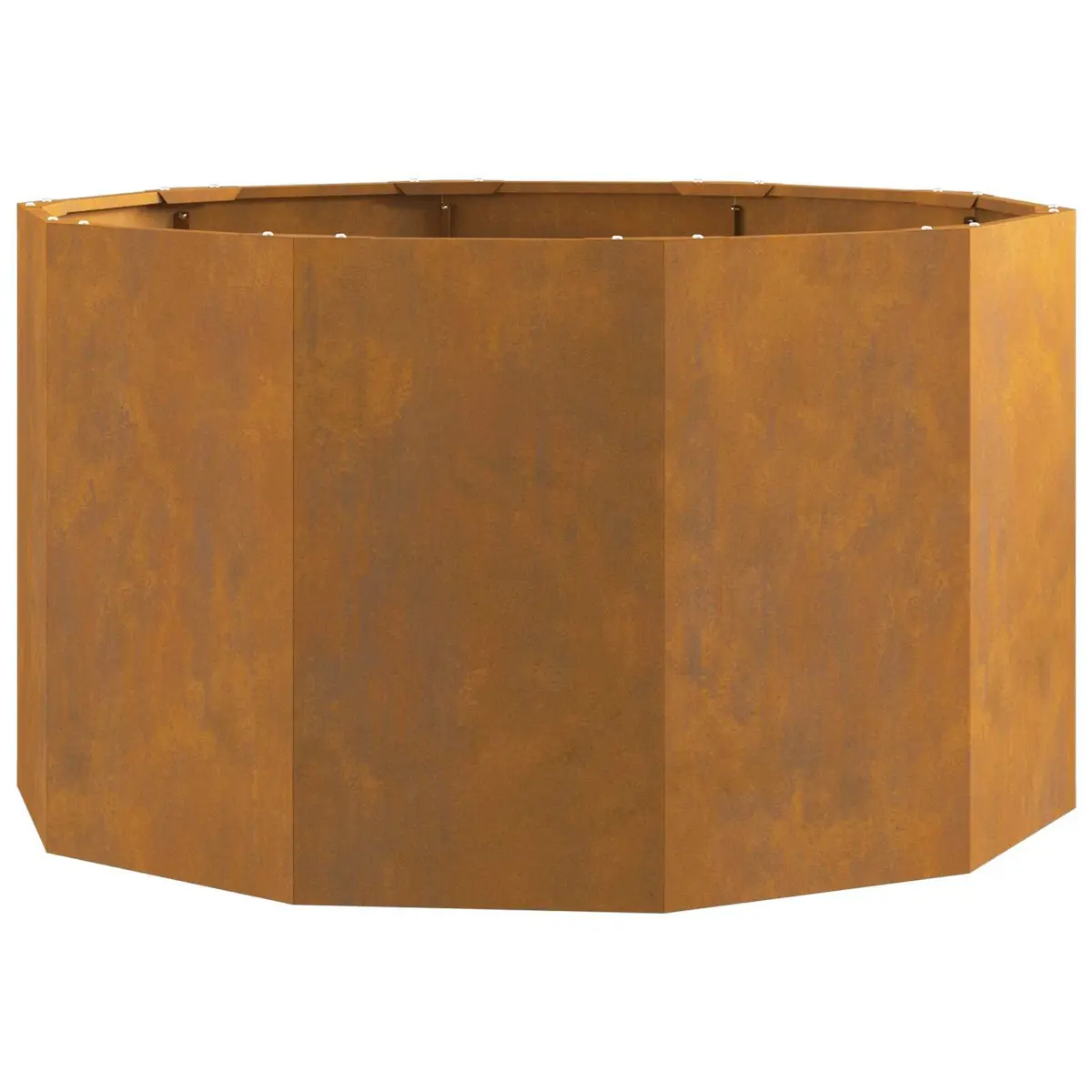 Round Steel Garden Planter 90 x 90 x 50 cm Outdoor Rust Brown