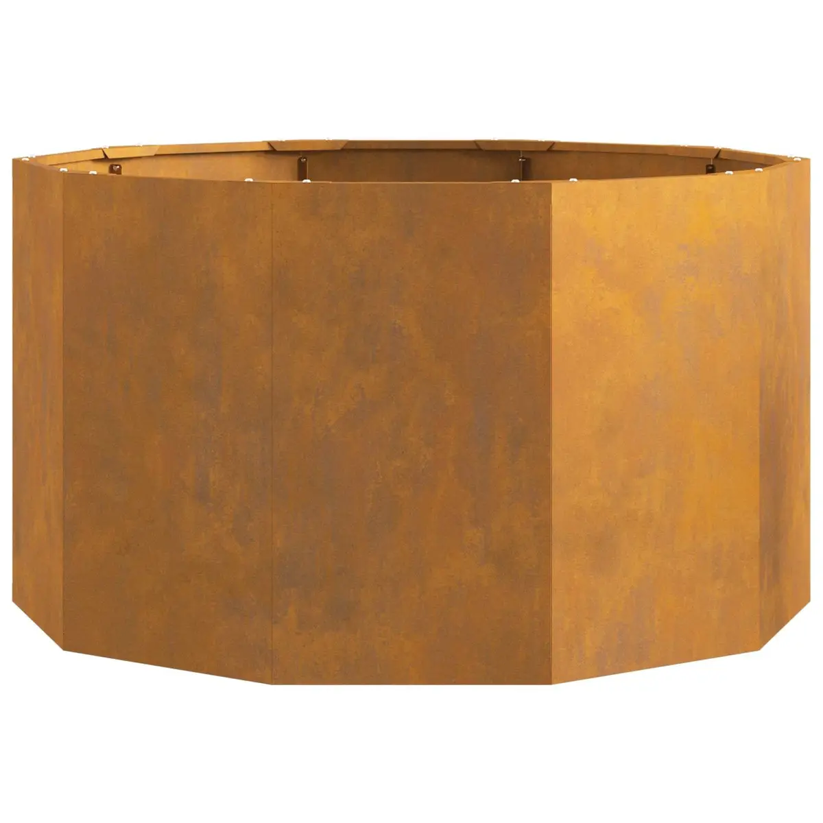 Round Steel Garden Planter 90 x 90 x 50 cm Outdoor Rust Brown