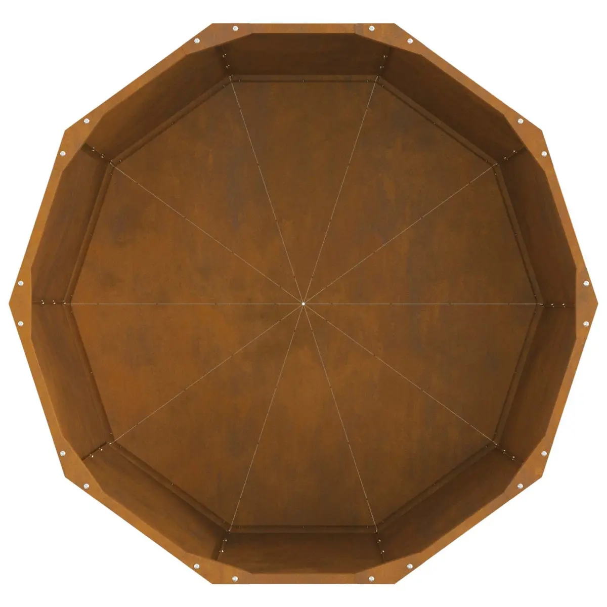 Round Steel Garden Planter 90 x 90 x 50 cm Outdoor Rust Brown