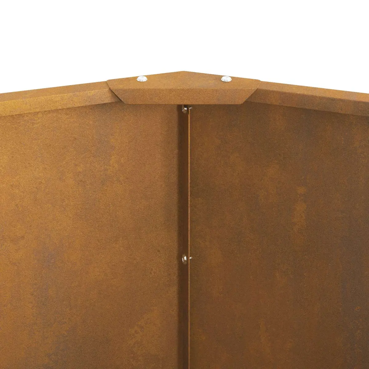Round Steel Garden Planter 90 x 90 x 50 cm Outdoor Rust Brown
