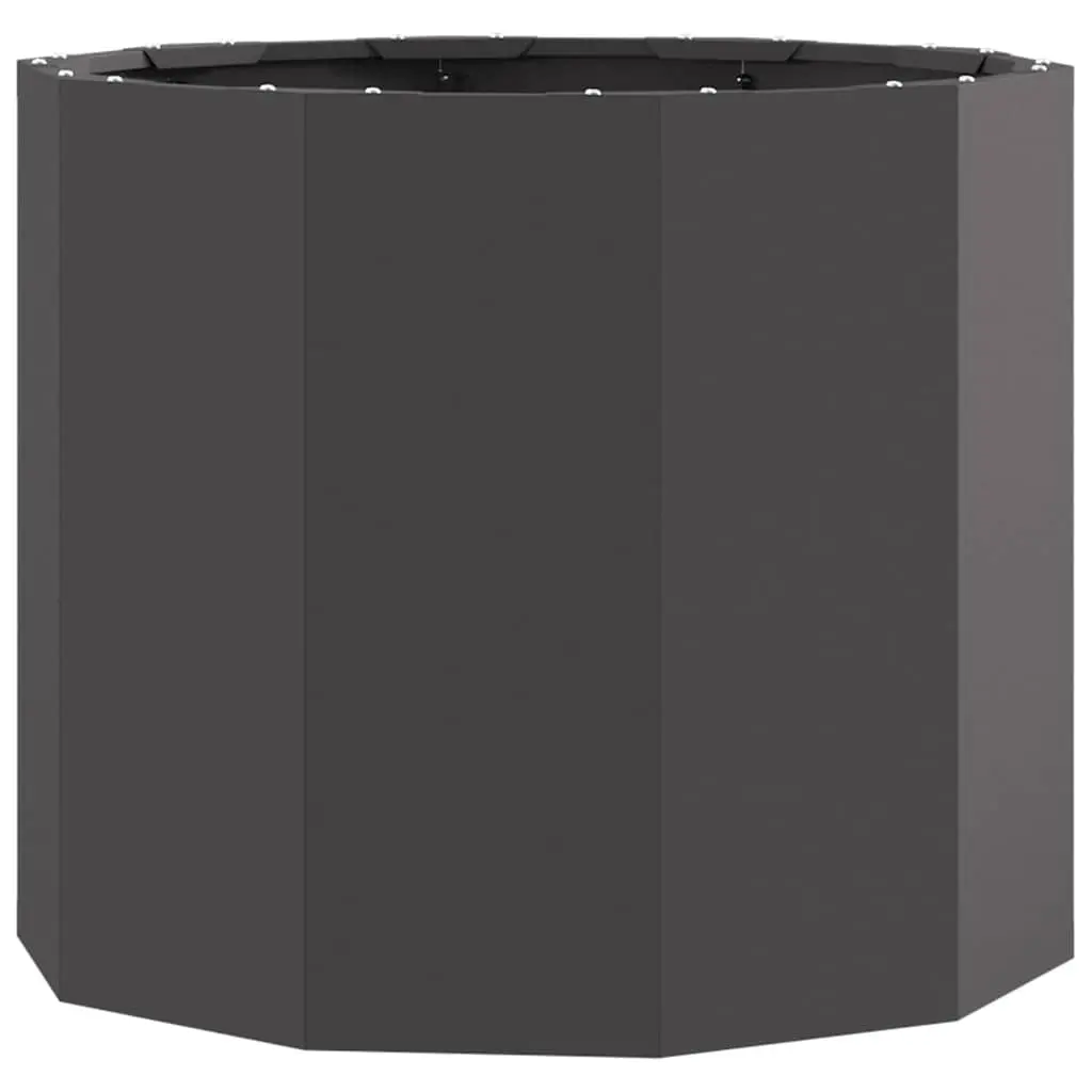 Round Steel Garden Planter 60x60x50cm Black