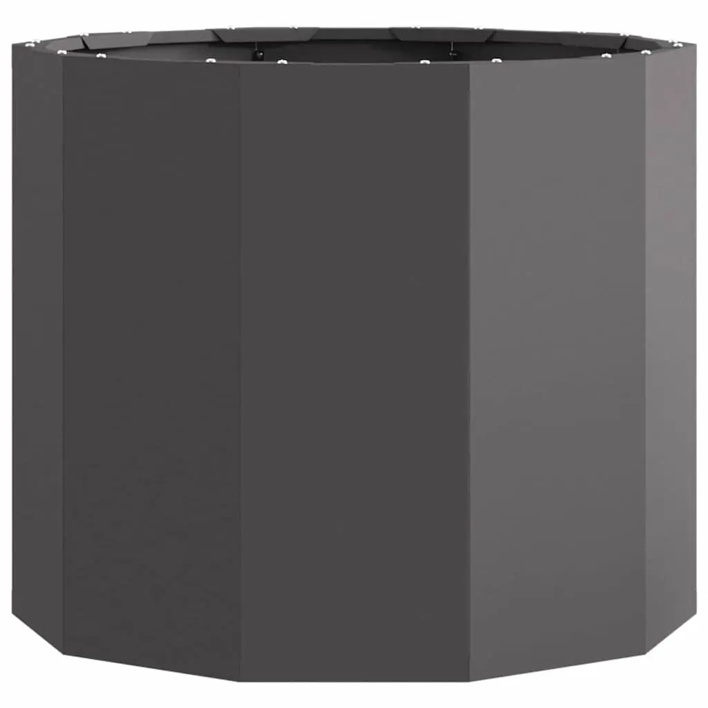 Round Steel Garden Planter 60x60x50cm Black
